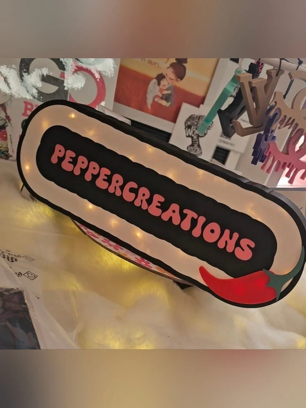 3d printed Custom name Desk Or Wall Light Up Sign